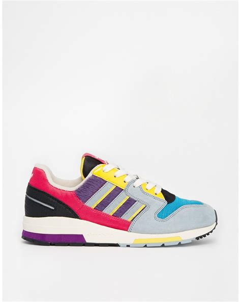 multi colored adidas shoes